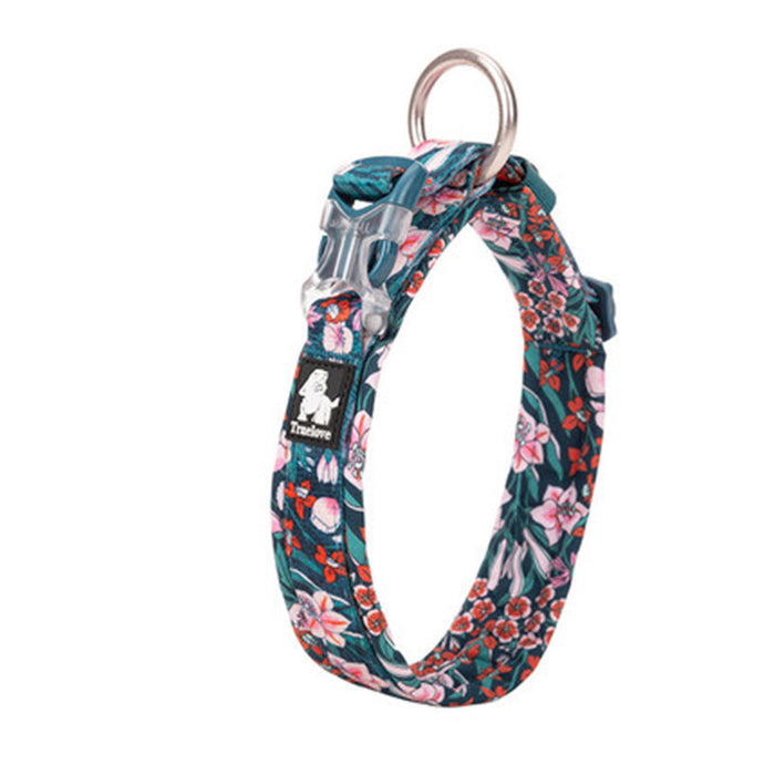 Truelove Floral Dog Collar, Adjustable Soft Cotton Design